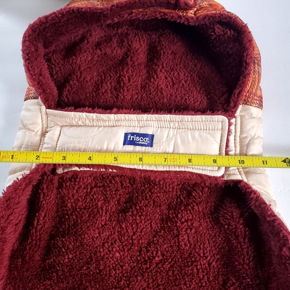 Frisco By Chew Plaid Pet Coat Red and Cream L - Picture 7 of 7